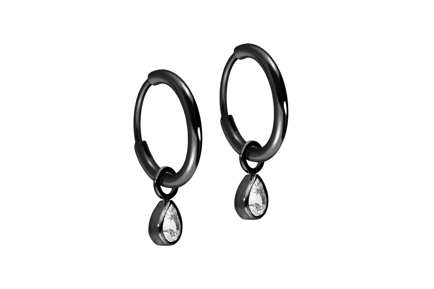 Titan Ohrclicker Creolen KRISTALLTROPFEN von Piercingline